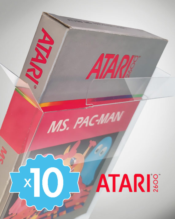 10 Crystal box Étuis de protection pour boîte de jeu Atari 2600 gamme Silver 0,4 mm