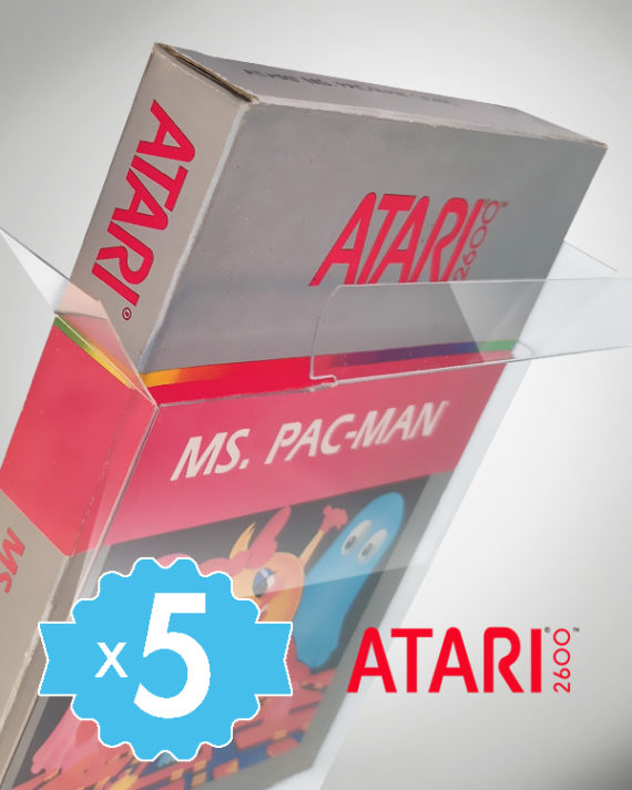 5 Crystal box Étuis de protection pour boîte de jeu Atari 2600 gamme Silver 0,4 mm