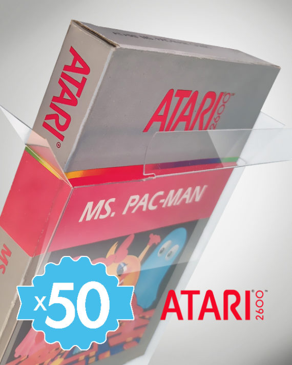 50 Crystal box Étuis de protection pour boîte de jeu Atari 2600 gamme Silver 0,4 mm