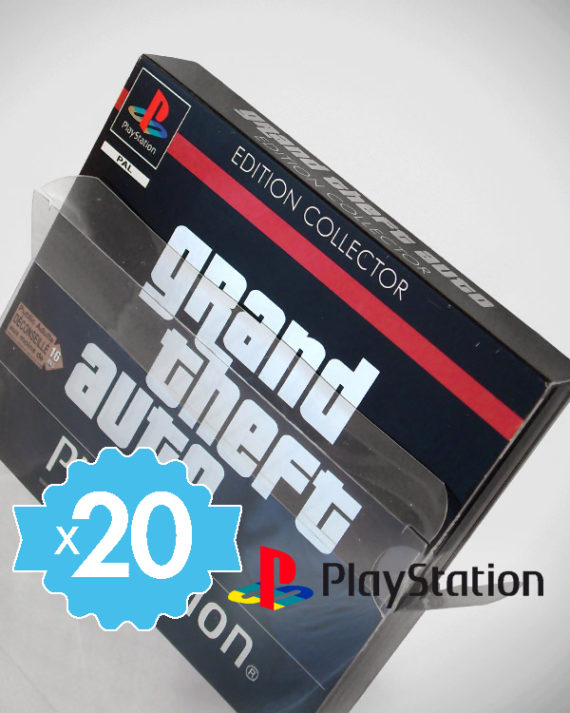 20 Crystal box étuis Playstation PS1 (Double 2-4 CDs) 0,4 mm