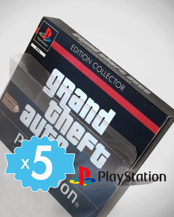5 Crystal box étuis Playstation PS1 (Double 2-4 CDs) 0,4 mm