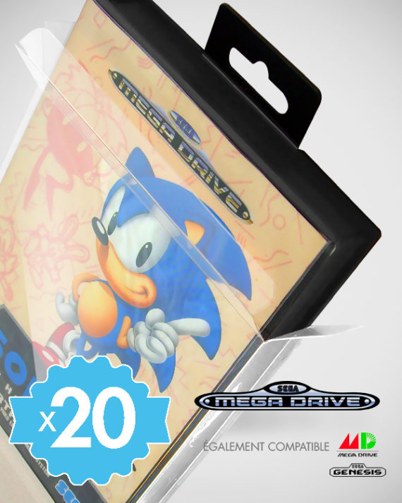 20 Crystal box Étuis de protection pour boîte de jeu Sega Megadrive Genesis MD 0,4 mm – Image 2