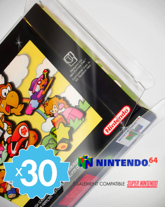 30 Crystal box Étuis de protection pour boîte de jeu Nintendo 64 N64 PAL FR 0,4 mm