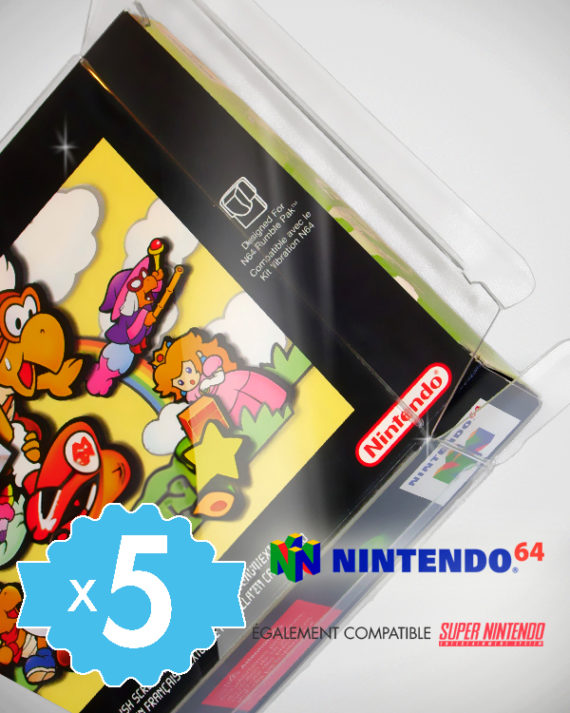 5 Crystal box Étuis de protection pour boîte de jeu Super Nintendo SNES PAL FR 0,4 mm