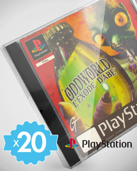 20 Crystal box étuis pour boîte de jeu Playstation PS1 0,4mm