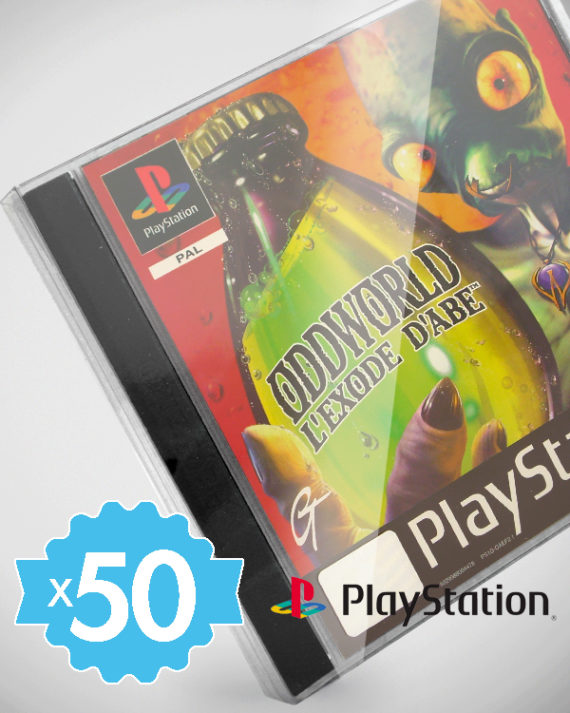 50 Crystal box étuis pour boîte de jeu Playstation PS1 0,4mm