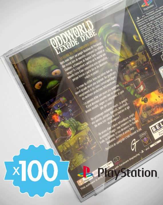 100 Crystal box étuis pour boîte de jeu Playstation PS1 0,4mm – Image 2