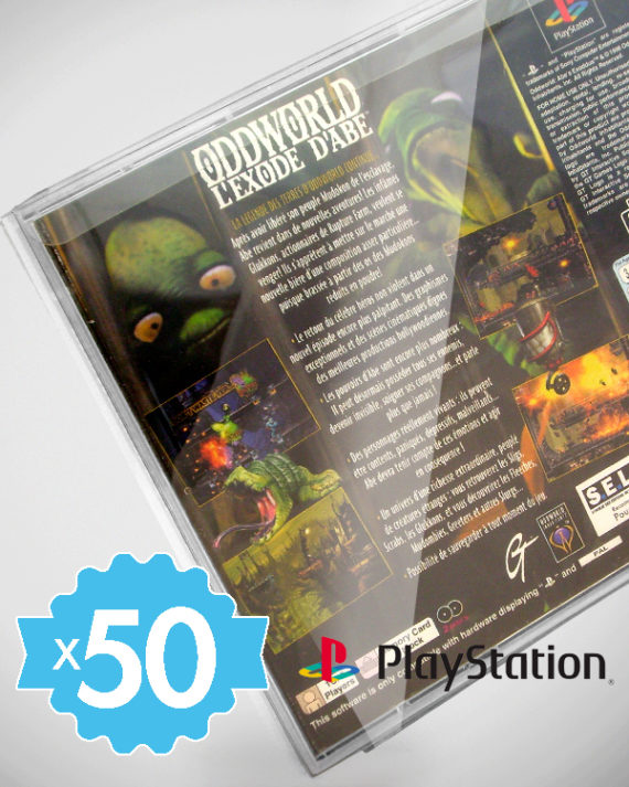 50 Crystal box étuis pour boîte de jeu Playstation PS1 0,4mm – Image 2