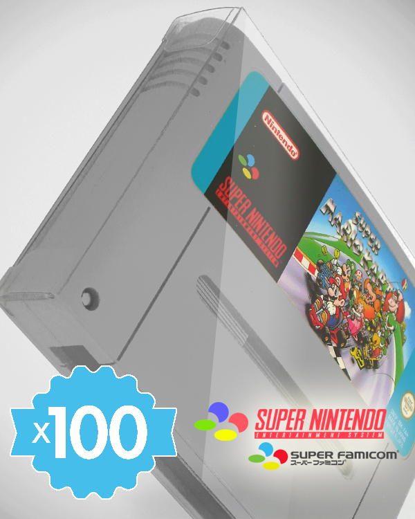 100 Crystal box Étuis de protection Super Nintendo (SNES LOOSE) 0,4 mm