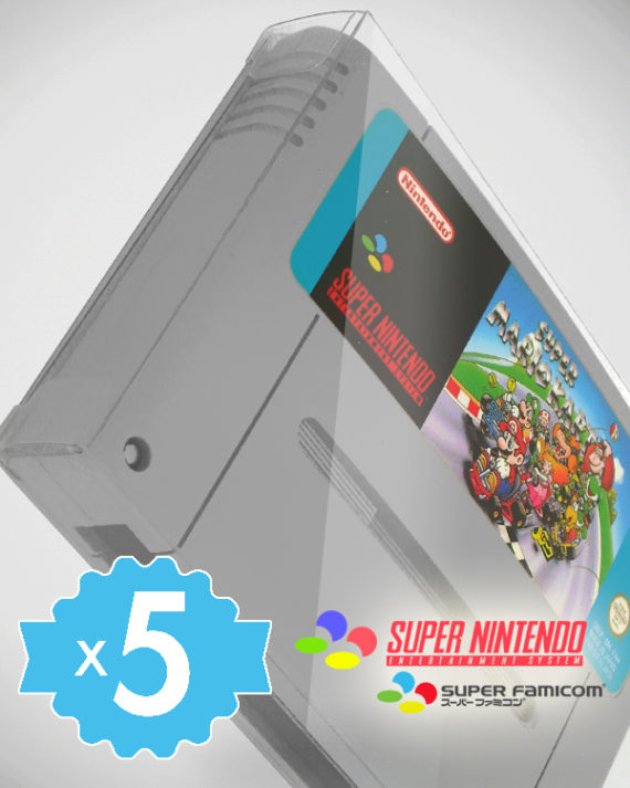5 Crystal box Étuis de protection Super Nintendo (SNES LOOSE) 0,4 mm