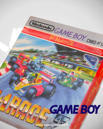 Un boîtier de protection Crystal box sur une boîte de jeu Nintendo Game Boy F1 race en version japonaise